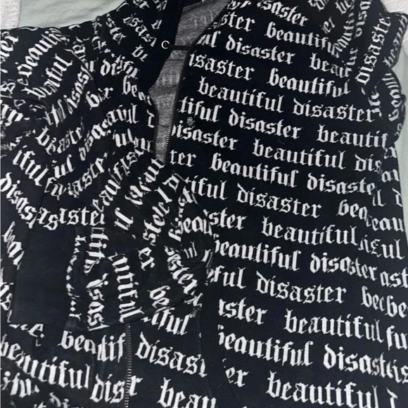 Beautiful Disaster Black and White Women's Sweater - Picture 2 of 4